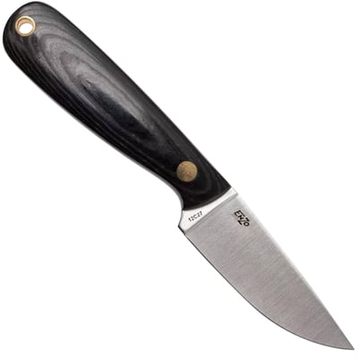 Brisa Necker 70-Black micarta 12C27 Flat Sheath Necker 70 Leather BRS-006-9803-1549 - KNIFESTOCK