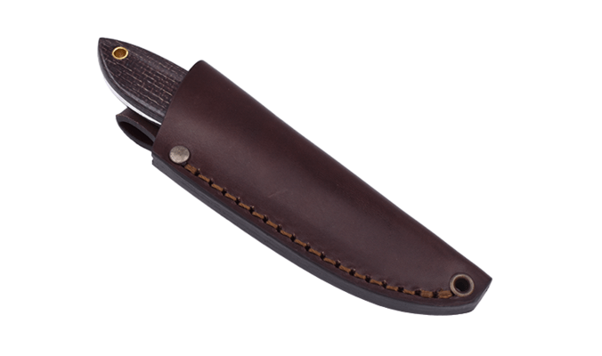 Brisa Bobtail 80-Bison micarta 12C27 Scandi Sheath Bobtail 80 Leather BRS-033-9955-1550 - KNIFESTOCK