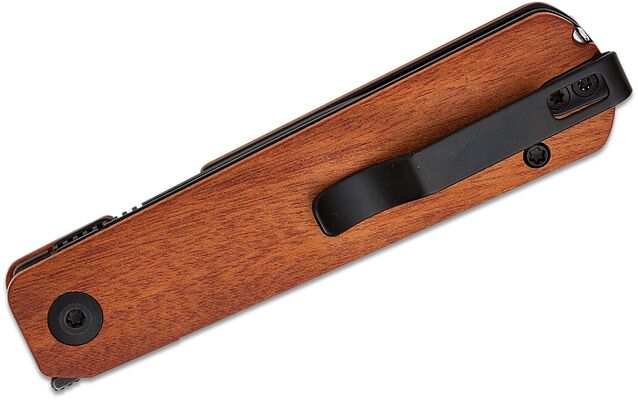 CIVIVI Guibourtia Wood Handle Includes 1PC Steel Tweezers &amp; Toothpick In The Handle Black Stonewashe - KNIFESTOCK