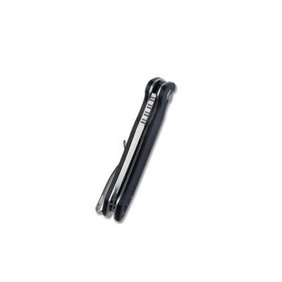 KUBEY Creon Pocket Knife with Button Lock, Black G10 Handle KU336E - KNIFESTOCK