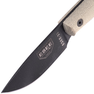 ESEE Knives Model 3HM Modified Handle, leather sheath, ESEE-3HM-B - KNIFESTOCK