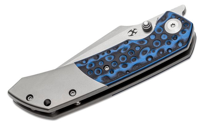 Kansept Fenrir Stonewashed CPM-S35VN Black and Blue G10 + Titanium K1034A3 - KNIFESTOCK