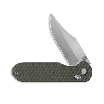 GEO Knife Ethereal Cutter SW M390 Blade Tiger Stripe Pattern Flamed Ti - KNIFESTOCK