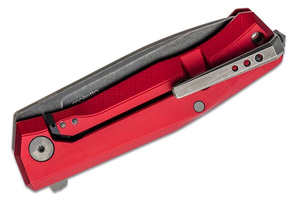 Lionsteel Folding knife OLD BLACK M390 blade, RED aluminum handle MT01A RB - KNIFESTOCK