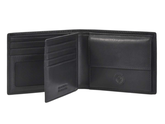GreenBurry Leather wallet RFID &quot;Pure Black&quot; 1121-20 - KNIFESTOCK