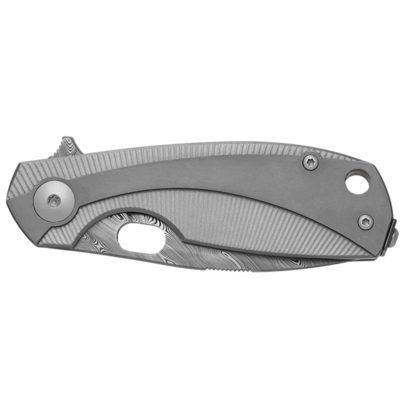 Viper LILLE DAMASCO Bjorkmans Twist Pattern, TITANIUM w Bead Blasted overlay VA5964TITI - KNIFESTOCK