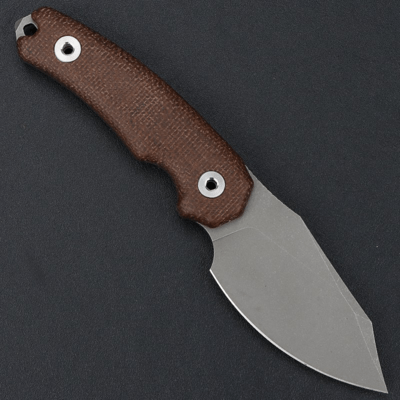 Kunwu STIFFY D. Brown Micarta, VANADIS 4 Stonewashed - KNIFESTOCK