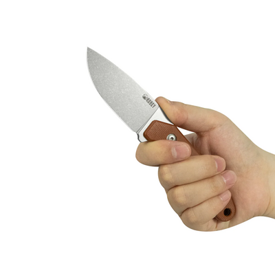 Kubey TLB Beadblast 14C28N ,Brown Micarta,Kydex Sheath KU467C - KNIFESTOCK