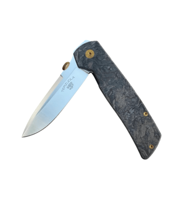 Fox Knives ORIGINAL GANGSTER, folding knife, Elmax Satin blade, Marble Carbon handle - KNIFESTOCK