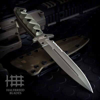 Halfbreed Blades Medium Infantry Knife - Fixed Blade MIK-01PS ODG - K110 - KNIFESTOCK