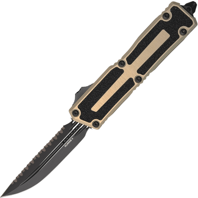 Microtech SCARAB II D/E-S BLACK FULL SERRATTED SAND 1180-3SN - KNIFESTOCK