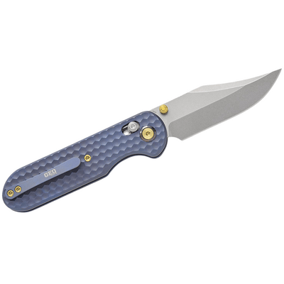 GEO Knife Ethereal Cutter SW M390 Blade SWBlue Ti - KNIFESTOCK