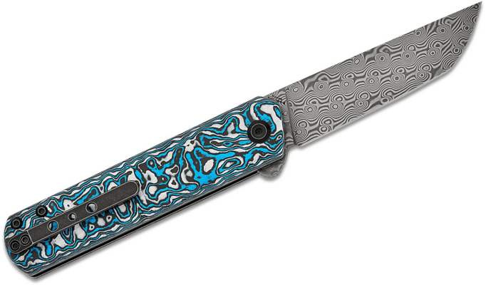 Kansept Foosa Damascus Blue White Carbon Fiber K2020T2 - KNIFESTOCK