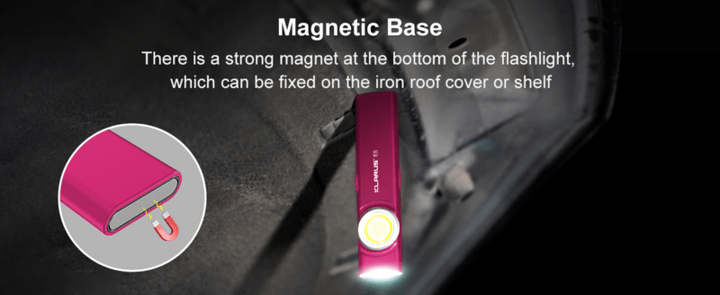 KLARUS Magnetic Flashlight, EDC Tool Light E5 PINK - KNIFESTOCK