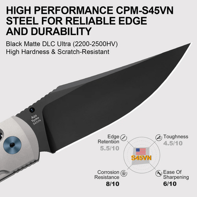 Kizer Tycho S45VN Titanium &amp; Fat Carbon - KNIFESTOCK