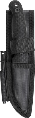 Schrade Cuțit Fix Mic, Oțel Carbon 1095, Mâner TPE, Teacă din Poliester cu Tijă de Foc - KNIFESTOCK