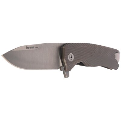 Lionsteel Solid Titanium knife, RotoBlock, M390 BRONZE  with FLIPPER ROK B - KNIFESTOCK