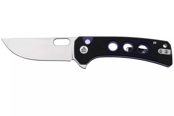 QSP Knife Unicorn 14C28N, stonewashed Black/Purple G10 QS156-B1 - KNIFESTOCK