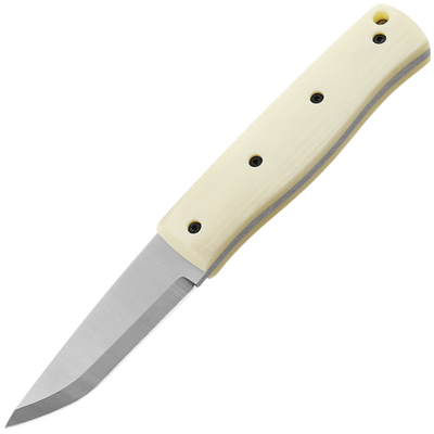 Brisa PK70Fx - Ivory micarta 12C27 Scandi Sheath Bobtail 80 Leather BR-462-66679-1550 - KNIFESTOCK