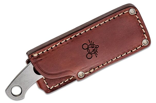 GIANT MOUSE GMF1, 4mm N690 Stonewashed / Leather Sheath GM-GMF1 - KNIFESTOCK