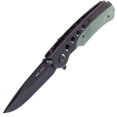 Mil-Tec EINHANDMESSER M.CLIP FEKETE/OLÍVA 15305000 - KNIFESTOCK