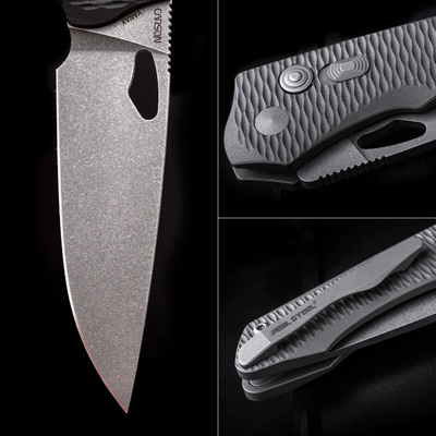 Real Steel Griffin Ultimatum Titan, Vanax Satin Button lock RE-7131T2 - KNIFESTOCK