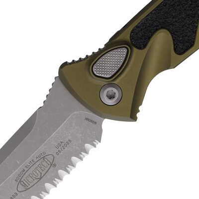 Microtech SOCOM ELITE AUTO T/E APOCALYPTIC FULL SERRATE OD GREEN 161A-12APOD - KNIFESTOCK