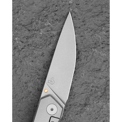 Bestech Knives VK-KUZE Dark Bead Blast Drop Point Blade, Stonewashed Titanium Handles - BT2504B - KNIFESTOCK