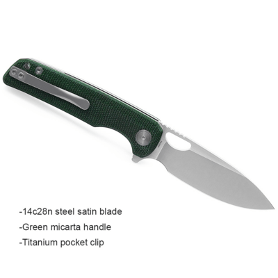 Miguron Galaty 14c28n penge, Liner lock Micarta markolat, MGR-818MGN - KNIFESTOCK