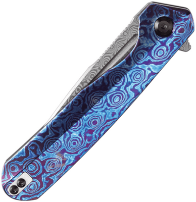 Kansept Qilin Damascus, Timascus with Blue Damascus handles K1047A4 - KNIFESTOCK