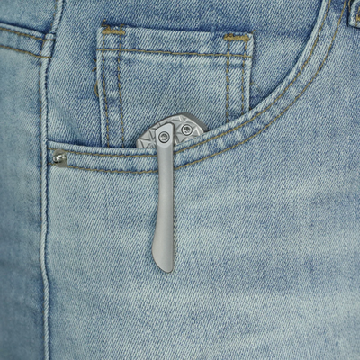 KB Socius Silver Sandblast S90V Sandblast Ti  FRAG Pattern KB300A - KNIFESTOCK