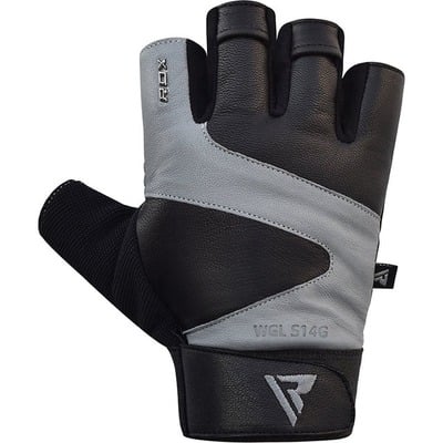 RDX GYM GLOVE LEATHER S14 GRAY M - KNIFESTOCK