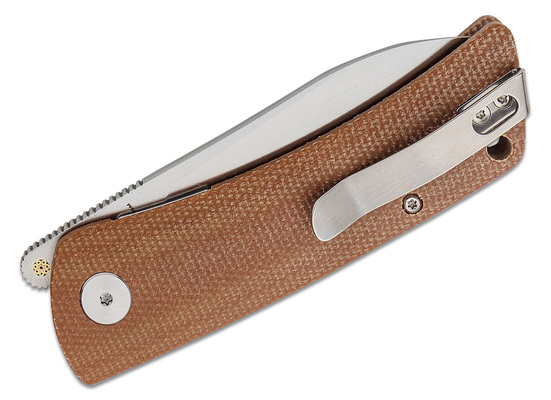 Petrified Fish PFE05S Flavorist Satin K110 Brown Micarta PFE05SBRMS - KNIFESTOCK