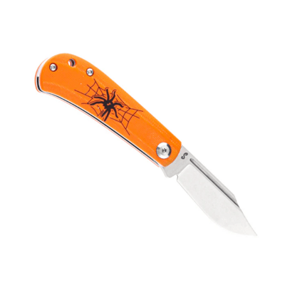 Kanspet Bevy Orange G10 with Spider Print - KNIFESTOCK