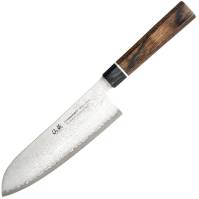 Dellinger Santoku Knife Suncraft VG-10 Black Damascus 167 mm - KNIFESTOCK