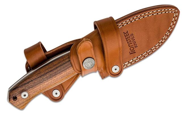 Lionsteel Fixed Blade M390 satin blade, Santos wood handle, leather sheath M2M ST - KNIFESTOCK