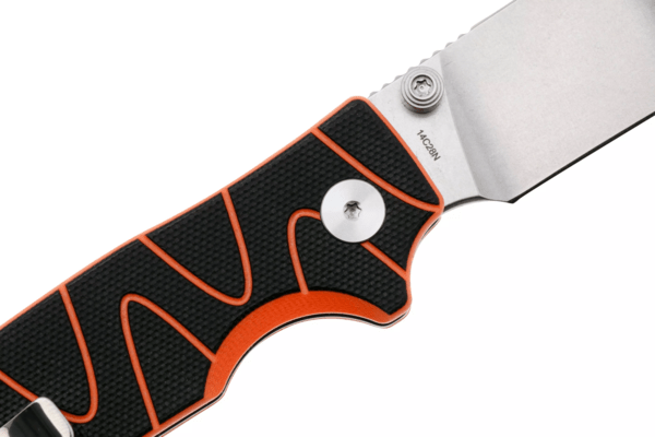 QSP Knife Kali, Button lock, 14C28N stonewashed, Black/Orange G10 QS159-D1 - KNIFESTOCK