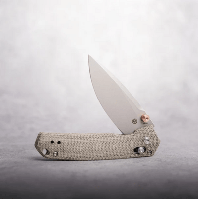 Vosteed Mini Psyop Elmax Bead Blast Stonewash Green Norplex UltreX™ Micarta A230 - KNIFESTOCK