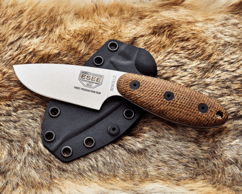 ESEE Knives ESEE SENCILLO, lame en A2, manche en 3D Burlap Micarta, étui en Kydex ESE - KNIFESTOCK