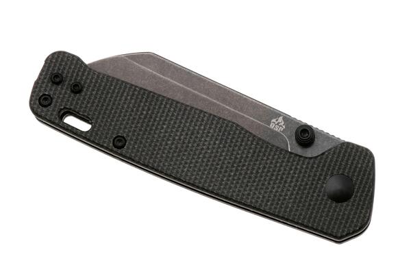 QPS Penguin V2 D2, black stonewash, Manico: Micarta marrone scuro QS130V2-A2 - KNIFESTOCK