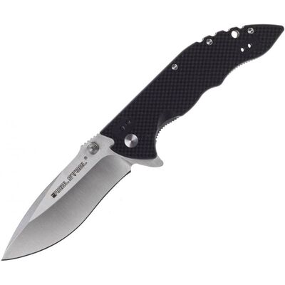 Real Steel E77 černý, satén 5112 - KNIFESTOCK