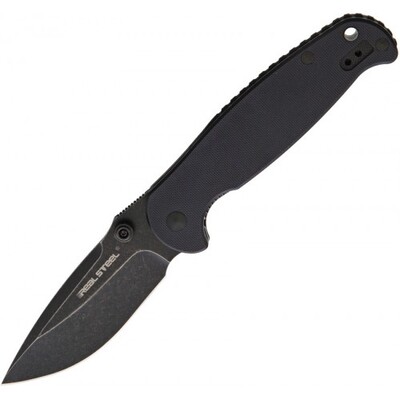 Real Steel H6 černý, černý stonewashed 7769 - KNIFESTOCK