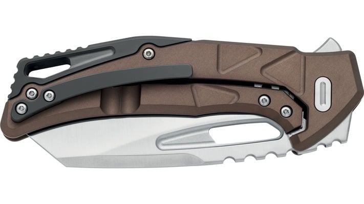 Fox Chronos Folding Knife Stainless Steel Magnacut Satin Blade, Alluminium Ergal Bronze Handle - KNIFESTOCK