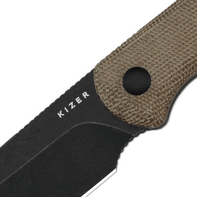 Kizer Drop Bear Fix AEB-L,Black Stonewashed,Norplex UltreX™ Micarta - KNIFESTOCK