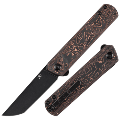 KANSEPT Foosa S35VN Black Stonewashed Copper Carbon Fiber Handles K2020T3 - KNIFESTOCK