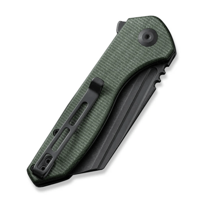 CIVIVI ExOne Green Canvas Micarta HandleBlack Stonewashed Nitro-V BladeLiner L - KNIFESTOCK