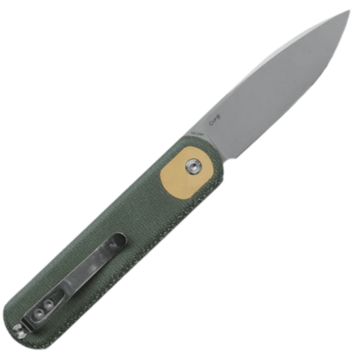 Vosteed Corgi 14C28N Stonewash Green Micarta CG3SVM3 - KNIFESTOCK