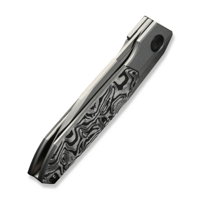 WE Knife Brr15 Gray Titanium Handle With Aluminum Foil Carbon Fiber InlayStonewashed Bohler M390 - KNIFESTOCK