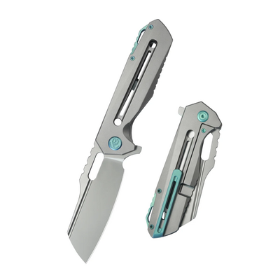 KUBEY Atlas Beadblasted M390 Blade Gray Titanium Framelock KB290E - KNIFESTOCK