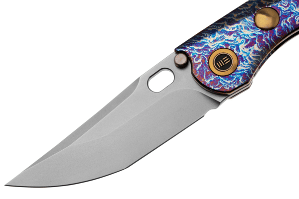 We Knife AttorFlamed Titanium Integral Handle With Golden Titanium InlayPolished - KNIFESTOCK